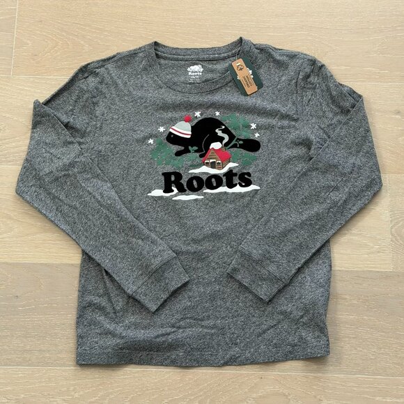 BNWT Roots Women's Cooper Beaver Long Sleeve T-Shirt XS - Picture 1 of 2